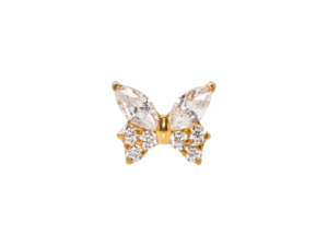 TOPO TITÂNIO PVD 0.9 (1.2MM) – BORBOLETA C/ ZIRCÔNIA