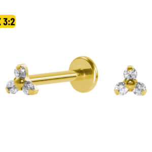 LABRET TITÂNIO PVD R/I TRINITY C/ ZIRCÔNIA 8 X 3:2