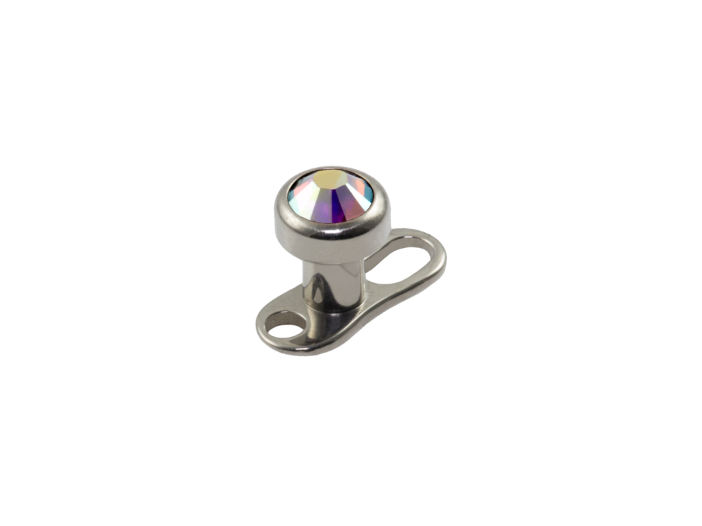 MICRODERMAL TITÂNIO C/ STRASS BOREAL - 3MM
