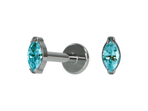 LABRET TITÂNIO R/I PONTO DE LUZ NAVETE AZUL – 2 /4.5MM