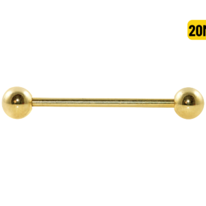 BARBELL BANHADO A OURO 1.6 X 20 X 3MM