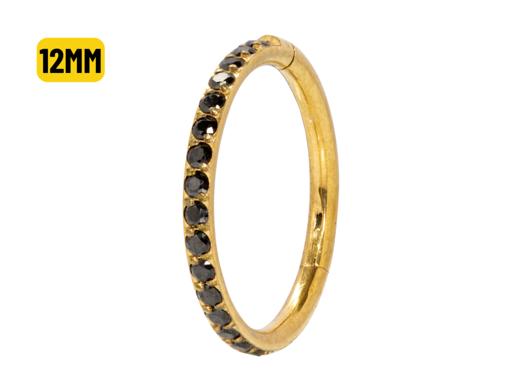 SEGMENTO CLICKER AÇO PVD C/ ZIRCÔNIA BLACK - 1.2 X 12MM
