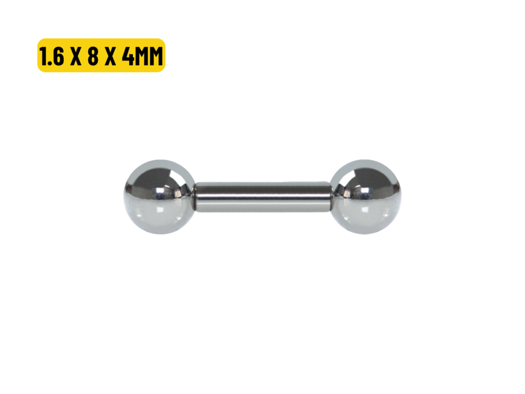 BARBELL RETO TITÂNIO R/INTERNA - 1.6 X 8 X 4MM