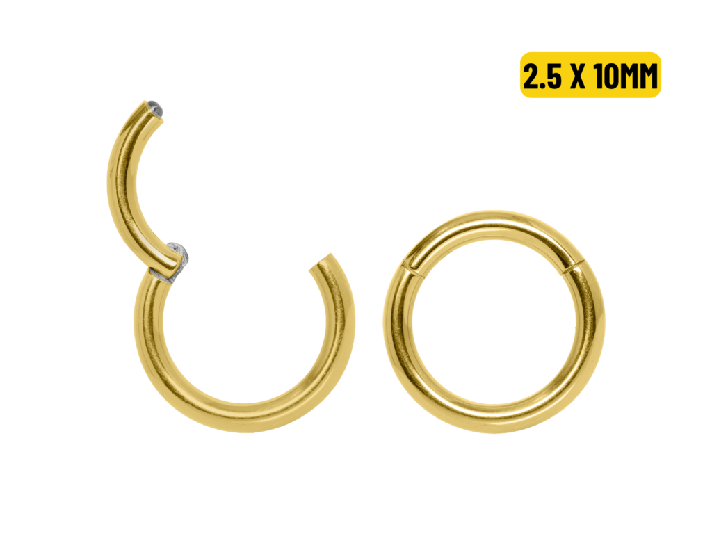 SEGMENTO CLICKER TITÂNIO PVD GOLD - 2.5 X 10MM