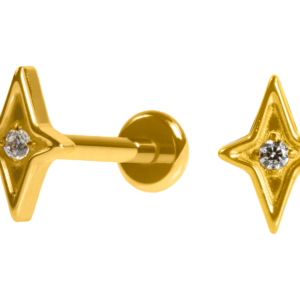 LABRET TITÂNIO PVD R/I ESTRELA C/ ZIRCÔNIA