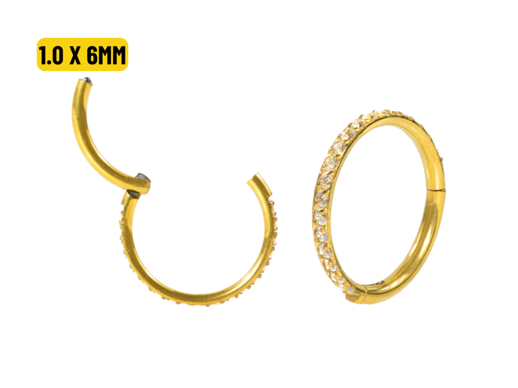 SEGMENTO CLICKER AÇO PVD C/ ZIRCÔNIA - 1.0 X 6MM