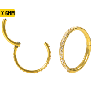 SEGMENTO CLICKER AÇO PVD C/ ZIRCÔNIA - 1.0 X 6MM
