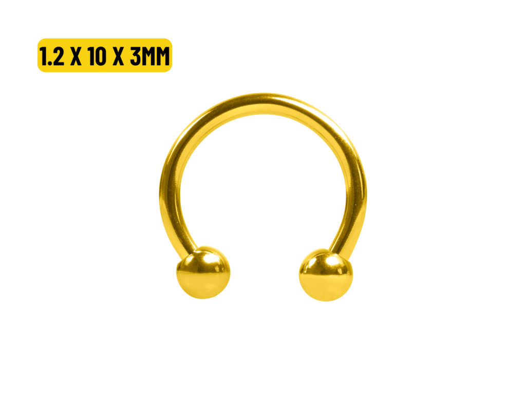 FERRADURA TITÂNIO PVD GOLD - 1.2 X10 X 3MM