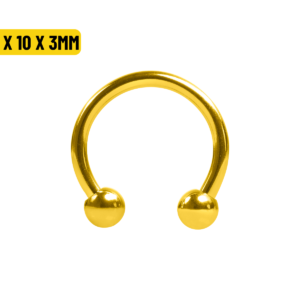 FERRADURA TITÂNIO PVD GOLD - 1.2 X10 X 3MM