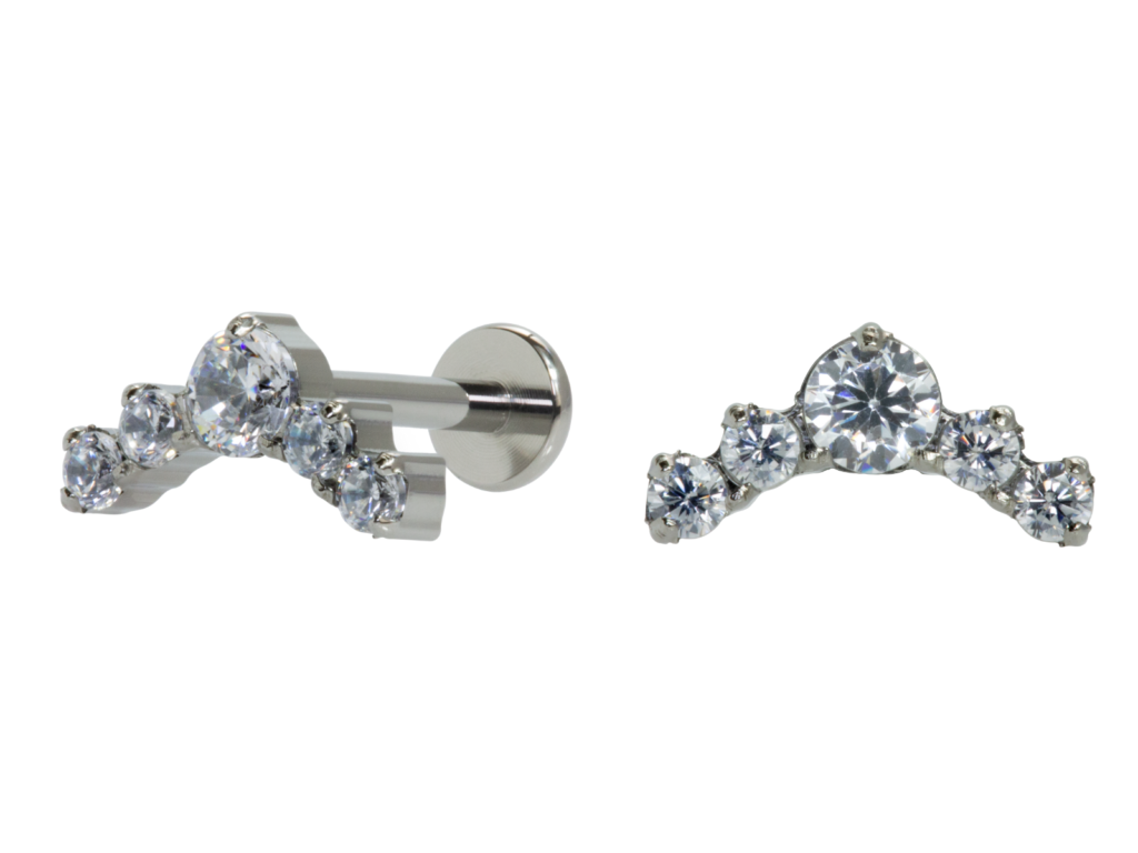 LABRET TITÂNIO R/I CLUSTER 5 PEDRAS MÉDIO