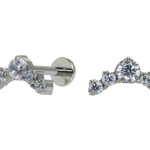 LABRET TITÂNIO R/I CLUSTER 5 PEDRAS MÉDIO