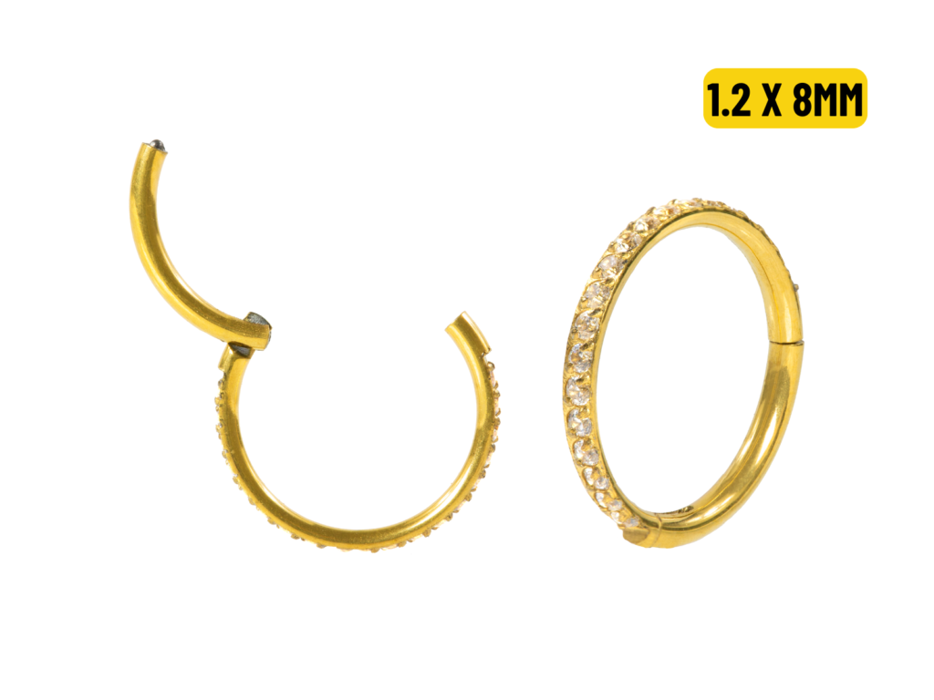 SEGMENTO CLICKER TITÂNIO PVD C/ ZIRCÔNIA - 1.2 X 8MM