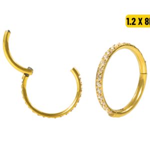 SEGMENTO CLICKER TITÂNIO PVD C/ ZIRCÔNIA - 1.2 X 8MM