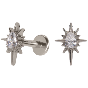 LABRET TITÂNIO R/I ESTRELA C/ ZIRCÔNIA