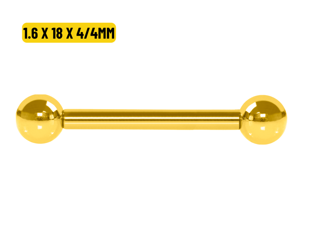 MICRO RETO TITÂNIO PVD GOLD - 1.6 X 18 X 4MM