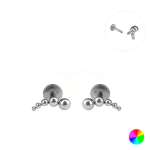 LABRET TITÂNIO R/INTERNA CLUSTER 5 ESFERAS