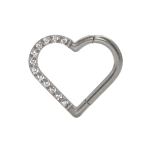 HEART TITÂNIO CLICKER CRAVEJADO 1.2 X 10MM - LADO DIREITO