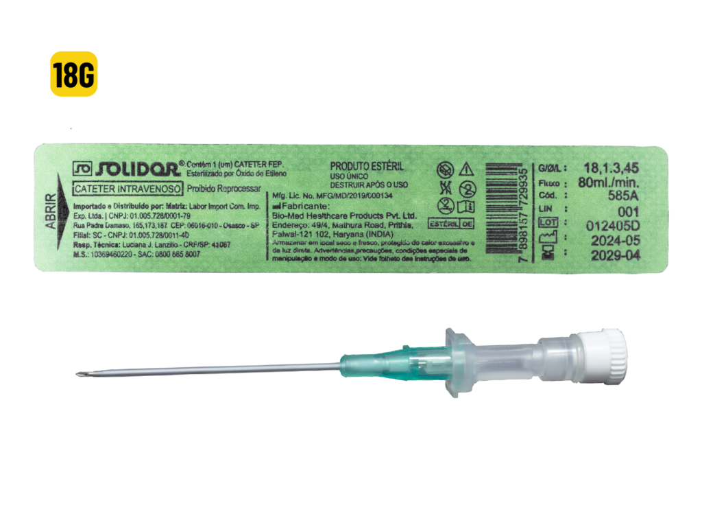 CATETER INTRAVENOSO SOLIDOR - UNIDADE (18G)