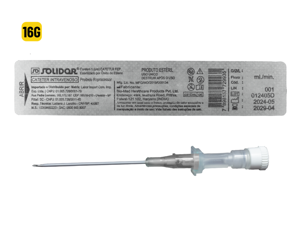 CATETER INTRAVENOSO SOLIDOR - UNIDADE (16G)
