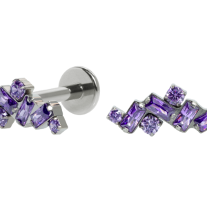 LABRET TITÂNIO R/I CLUSTER MOSAICO - LILÁS