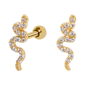 MICRO RETO OURO 18K COBRA CRAVEJADA BR08 - AMARELO