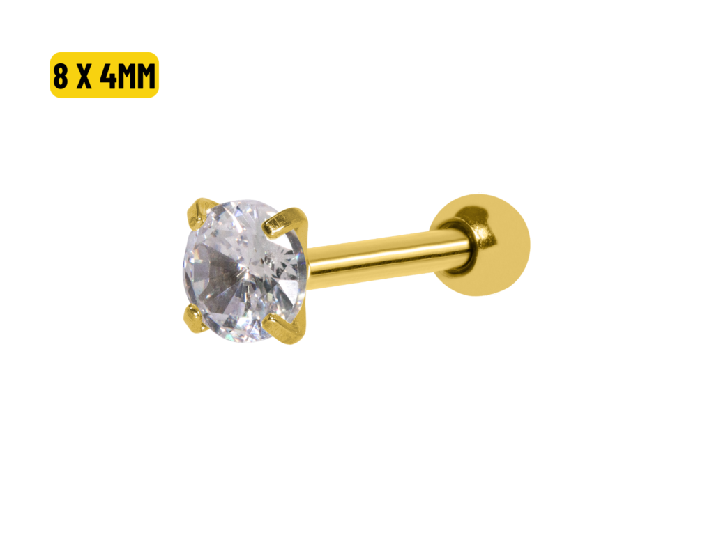 MICRO RETO PONTO DE LUZ PVD GOLD - 8 X 4MM