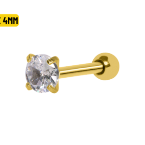 MICRO RETO PONTO DE LUZ PVD GOLD - 8 X 4MM