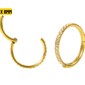 SEGMENTO CLICKER AÇO PVD C/ ZIRCÔNIA - 1.0 X 8MM