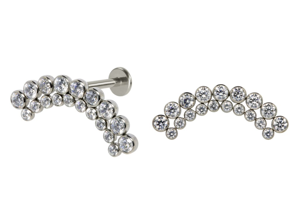 LABRET TITÂNIO NATURAL R/I CLUSTER M.T