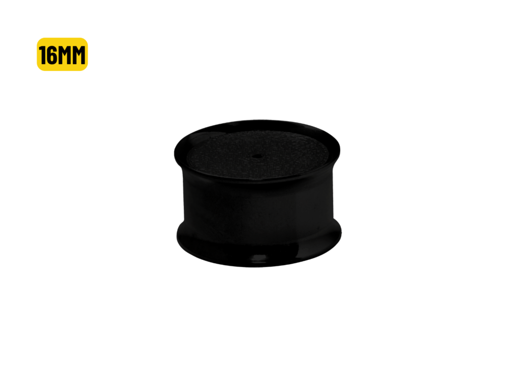 ALARGADOR PLUG AÇO PVD BLACK C/ FURO P/ BRINCO - 16MM