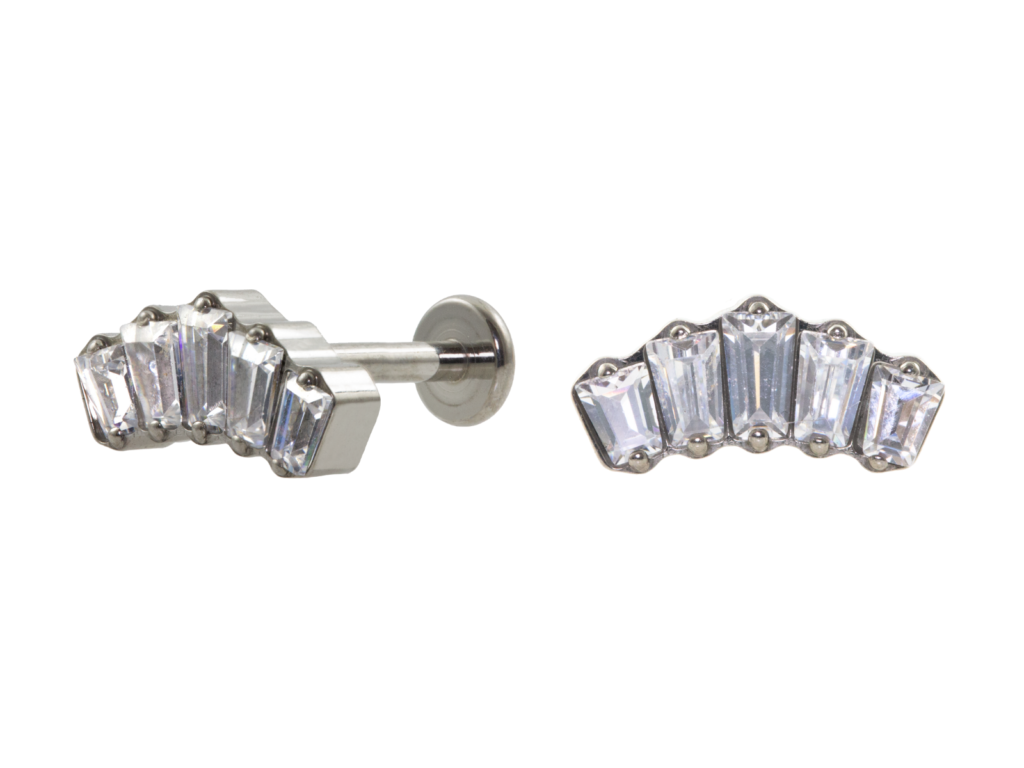 LABRET TITÂNIO R/I COROA C/ PEDRA