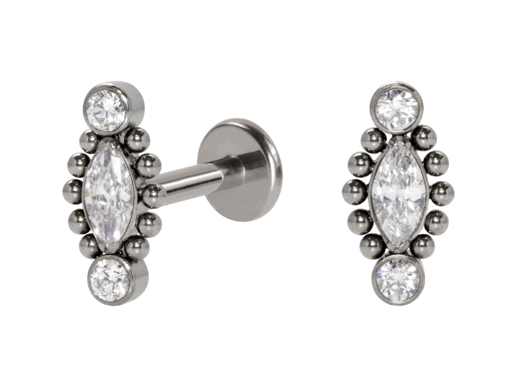LABRET TITÂNIO R/I INDIANO DETALHE OVAL
