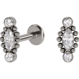 LABRET TITÂNIO R/I INDIANO DETALHE OVAL