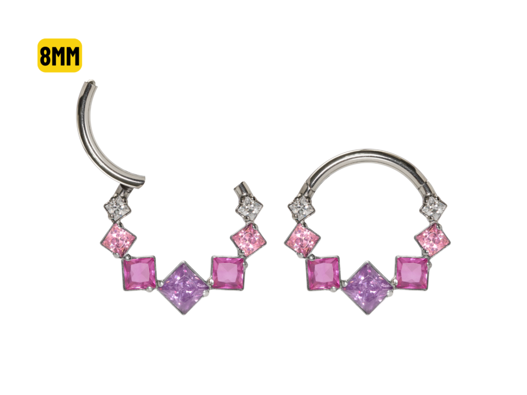 SEGMENTO CLICKER TIT FRONTAL C/ ZIRCÔNIA ROSA - 1.2 X 8MM