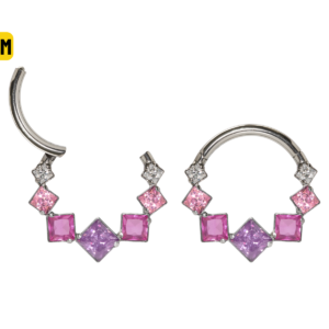 SEGMENTO CLICKER TIT FRONTAL C/ ZIRCÔNIA ROSA - 1.2 X 8MM