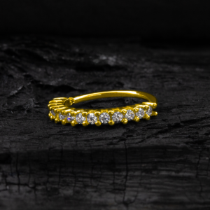 NOSTRIL ARGOLA OURO 18K CRAVEJ C/ ZIRCÔNIA - AMARELO - AGR