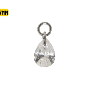 PINGENTE AVULSO TITÂNIO GOTA ZIRCÔNIA - 5/7MM