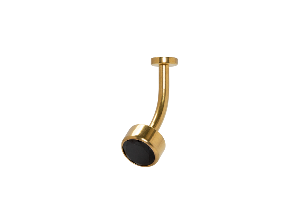 FLOATING NAVEL AÇO PVD GOLD R/I C/ ZIRCÔNIA - PRETO
