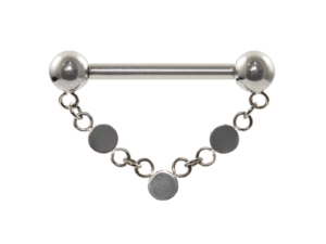 MAMILO TITÂNIO PUSH PIN CORRENTE C/ ESFERAS FLAT