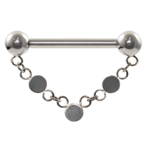 MAMILO TITÂNIO PUSH PIN CORRENTE C/ ESFERAS FLAT