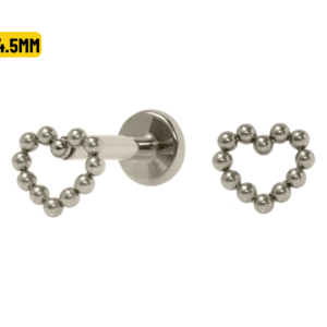 LABRET TITÂNIO R/I CORAÇÃO VAZADO - 5/4.5MM