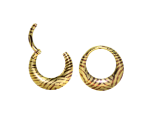 SEGMENTO CLICKER OVAL TITÂNIO PVD GOLD LISTRADO – 8MM