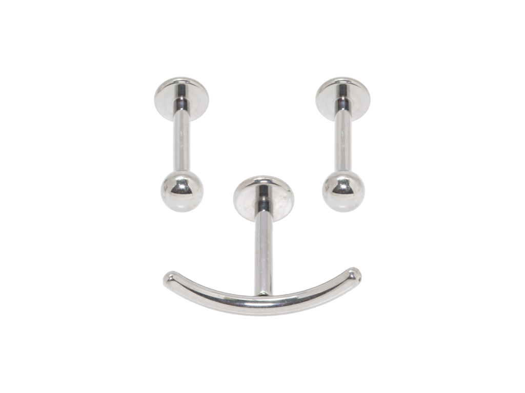 CONJUNTO LABRET TITÂNIO R/I SMILE : )