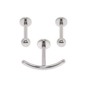 CONJUNTO LABRET TITÂNIO R/I SMILE : )