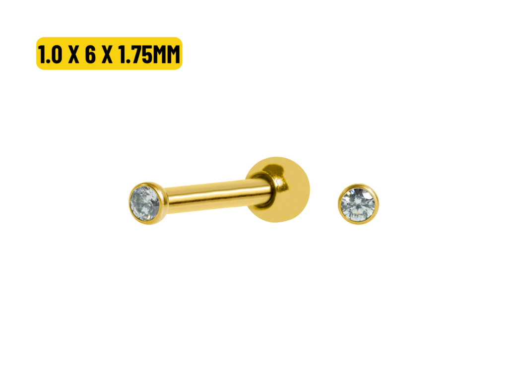 MICRO RETO TIT PVD GOLD AUSTRALIANO - 1.0 X 6 X 1.75MM