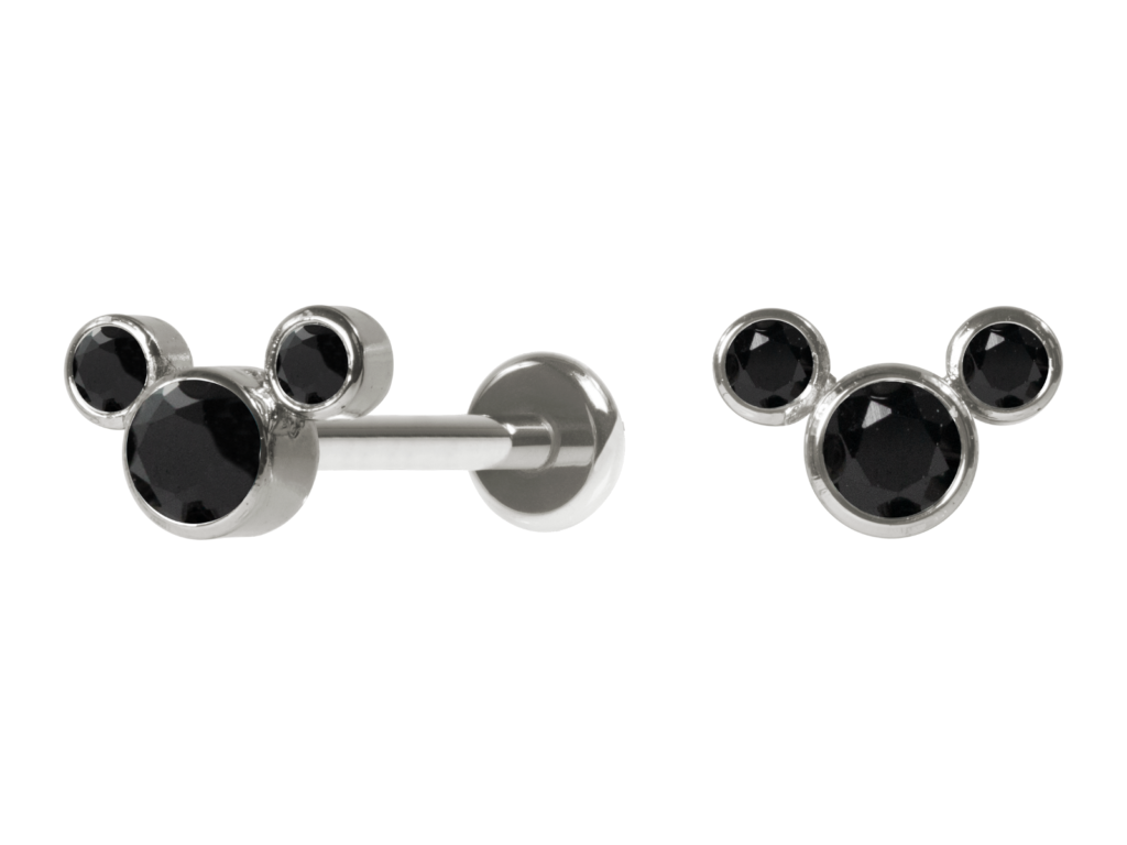 LABRET TITÂNIO R/I MICKEY - BLACK