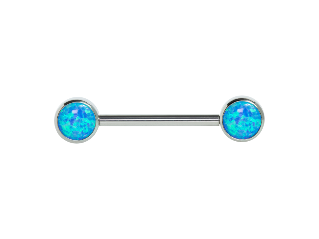 MAMILO TITÂNIO R/I FLAT C/ OPALA - 1.6 X 16 X 6/6MM - AZUL