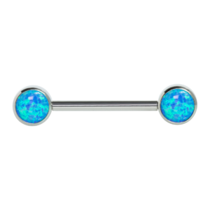 MAMILO TITÂNIO R/I FLAT C/ OPALA - 1.6 X 16 X 6/6MM - AZUL