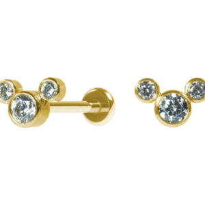 LABRET AÇO R/I MICKEY - PVD GOLD