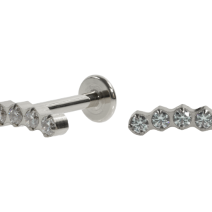 LABRET AÇO R/I CLUSTER 5 PEDRAS